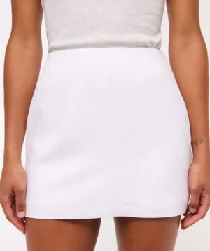 Abercrombie & Fitch white linen skirt thumbnail 2