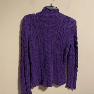 Lauren Ralph Lauren Cable Knit Mock Neck Turtleneck Knit Sweater- Size Medium thumbnail 3