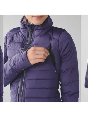 Lululemon Fluffed Up Jacket nightfall purple size 6 pit zips thumbnail 3
