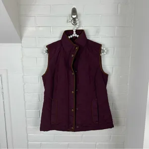 G.H.Bass & Co. Maroon Quilted Snap Button Vest Size XS thumbnail 7