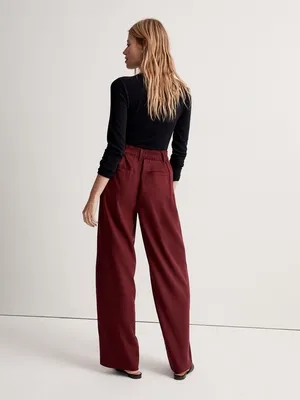 MADEWELL The Neale Straight-Leg Pant in Drapeweave in Cabernet Size 6 thumbnail 3
