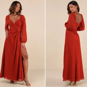 LULU's Elegant Sophisticated Romantic Flowy Bridesmaid Maid of Honor Wedding thumbnail 4