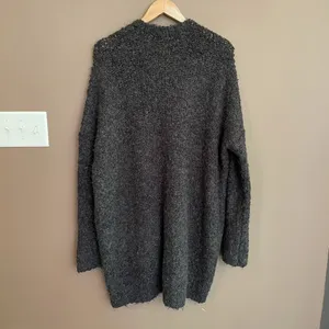 Free People Oversized Bouclé V-Neck Cardigan Size Small Gray Pockets Boho Alpaca thumbnail 8