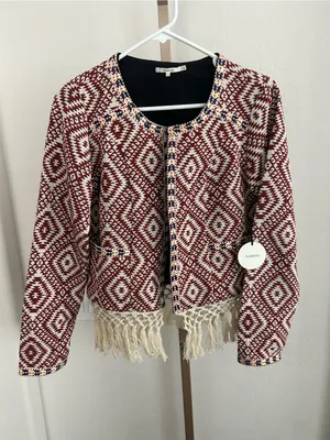 Anthropologie Tularosa Santa Fe Embroidered Ikat Jacket Blazer NWT Size Medium thumbnail 2