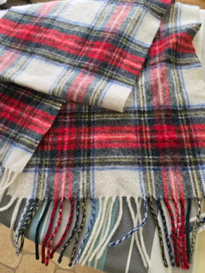 James Pringle Weavers Wool Tartan Scarf Red thumbnail 2