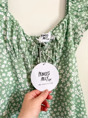 Princess Polly Green and white Floral Romper Size 10 NWT thumbnail 5