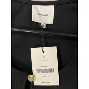 New Reformation Owen Knit Top, Black, Size XS thumbnail 4