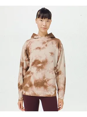 Lululemon All Yours Hoodie Sweatshirt Size 4 Fleece Marmoleado Tie Dye Clay EUC thumbnail 3