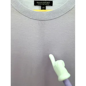 Banana Republic Extra Fine Merino Wool Sweater Lavender Purple Crewneck XS Flaw thumbnail 2