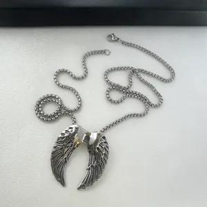 Angel Wings Pendant Necklace for Men Women Streetwear Punk Hip Hop Unisex Style thumbnail 5