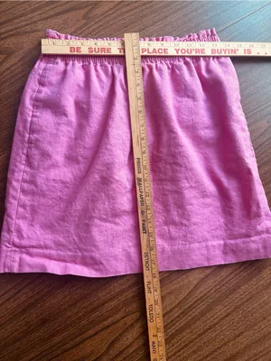 J Crew Size 6 Linen Blend Pink Paper Bag Elastic Waist Casual Skirt thumbnail 5