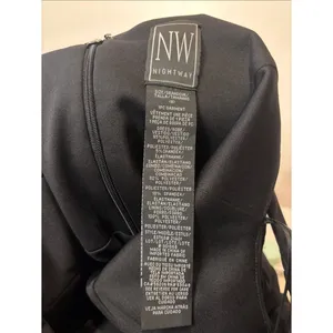 Nightway Black Maxi Dress Gown Sheer Front + Side Cutout Details Slit Size 8 thumbnail 6
