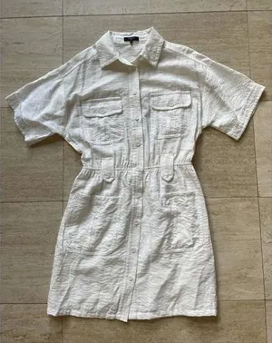 FRNCH Paris White button front Short Sleeve mini dress size small‎ thumbnail 1