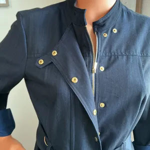 Calvin Klein Shirt Dress Navy Blue Belted Button Front Size 8 thumbnail 8