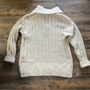 Aerie Womens Beige Cable Car Quarter Zip Knit Sweater Size XS thumbnail 7