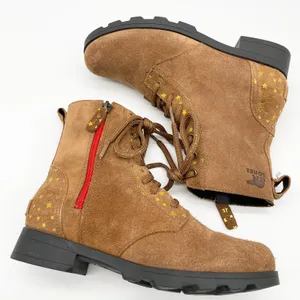 Sorel Emelie‎ Combat Boot Womens 5 Waterproof Suede Gold Stars Boho Fairy Grunge thumbnail 5