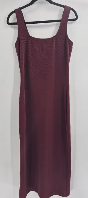 J. Crew vintage 90s Y2K 2000s friends square neck red maxi dress size large thumbnail 1