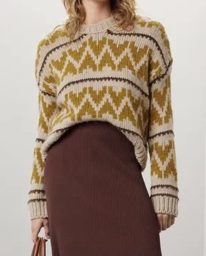 The Great. Pullover Wool Sweater Knit‎ Western Fair Isle Geometric Copenhagen thumbnail 1