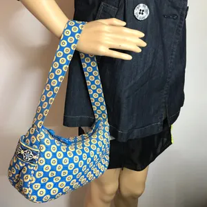Vera Bradley Blue Tan Nylon Small Handbag thumbnail 5