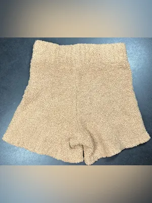 Skims Size M Camel Tan Cozy Fleece Knit Shorts thumbnail 4