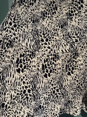 Womens XL Alice Blue Animal Print Midi Skirt Leopard Zebra Ruffle Boho thumbnail 6