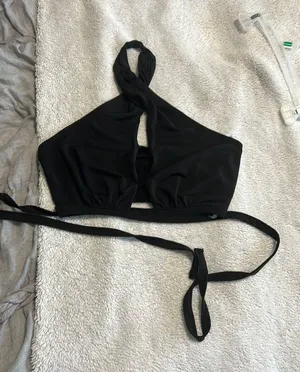 Garage Black Halter Crop Top thumbnail 1