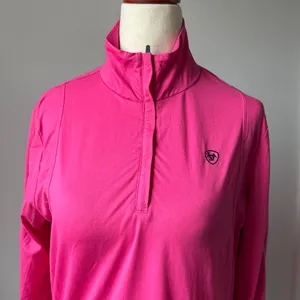 Ariat tek Hot Pink Quarter-Zip Pullover Size Medium thumbnail 2