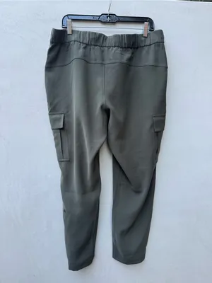 Lululemon Ready Set Cargo Pants Dark Olive Travel Woven Size 12 thumbnail 2