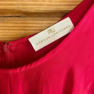Amanda Uprichard Jenny red silk dress​​​​​ size large gathered waist thumbnail 3
