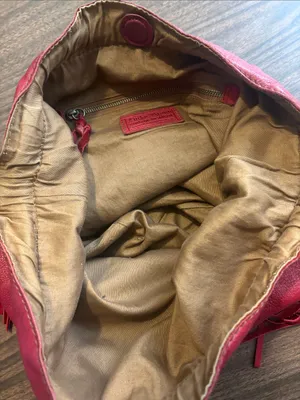 Lucky Brand VINTAGE Red Leather Tassel Shoulder Hobo Bag thumbnail 4