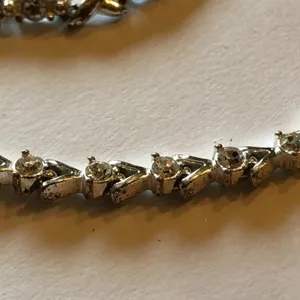 2 Vintage Avon Silver Tone & Clear CZ Rhinestone Bracelets thumbnail 5