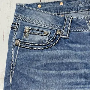 Miss Me Loose Saddle Stitching Bootcut Jeans thumbnail 6