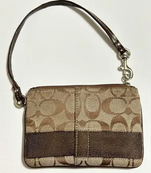 Coach Small Wristlet, Signature C Wristlet with Silver Metal thumbnail 1