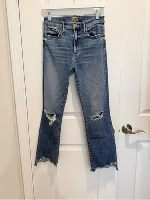 MOTHER The Insider Crop Step Chew Hem in Dancing on Coals size 27 thumbnail 4