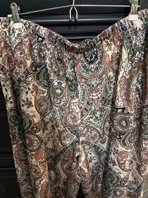 Paisley print size 2X wide leg boho pants Multiple thumbnail 2