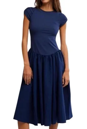 Free People Afternoon Elegance Midi Dress Blue Size Medium NWOT thumbnail 5