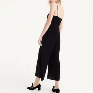 Jcrew Cropped Velvet Jumpsuit Black Size 6 thumbnail 2
