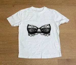 Mystic Glamorous Bra T-shirt Size XS in White Black thumbnail 1