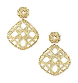 Kendra Scott Natalie Gold‎ Statement Earrings In Gold NWT $98 thumbnail 1