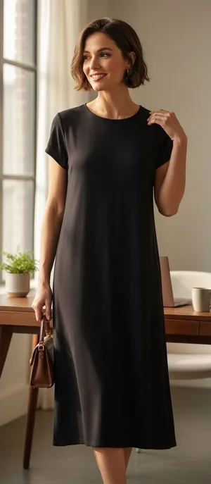 Ann Taylor black Short Sleeve Maxi Dress Keyhole Back Rayon‎ Blend Size 6 thumbnail 1