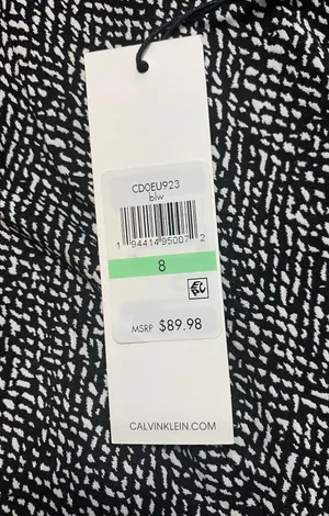 Calvin Klein NWT Black And White Knee Length Dress thumbnail 8