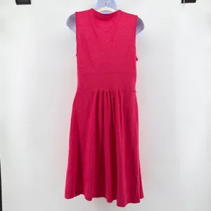 Toad&Co Palmira Dress Small Hot Pink Organic Cotton Surplice Travel Pocket Mini thumbnail 4