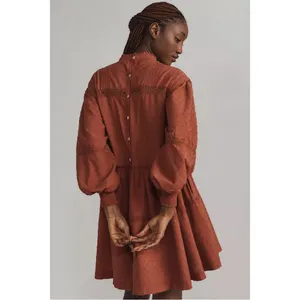 Anthropologie Pilcro Long-Sleeve Mock-Neck Swing Mini Dress thumbnail 2