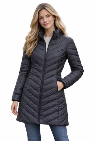 Patagonia Womens Lightweight Duck Down Puffer Parka Jacket Long Black SZ S thumbnail 1