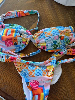 Jimmi Swim Colorful Patterned Bikini Set - Pink & Multicolor sz M NWT thumbnail 4
