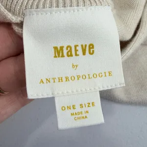 Maeve by Anthropologie‎ Oatmeal Beige Open Tie Back Knit Sweater Vest One Size thumbnail 3