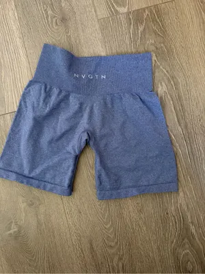 NVGTN High-Waist Navy Blue Active Shorts thumbnail 4