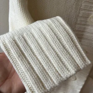 Old Navy Sz S Oversized Funnel Neck Rib Knit Cream Sweater Coat Pockets thumbnail 6