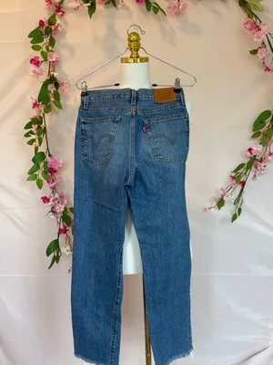 Levi's Blue Distressed Ankle Crop Jeans thumbnail 2