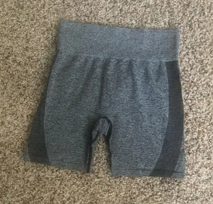 PINK Victoria's Secret Gray and Charcoal Seamless Bike Shorts thumbnail 1